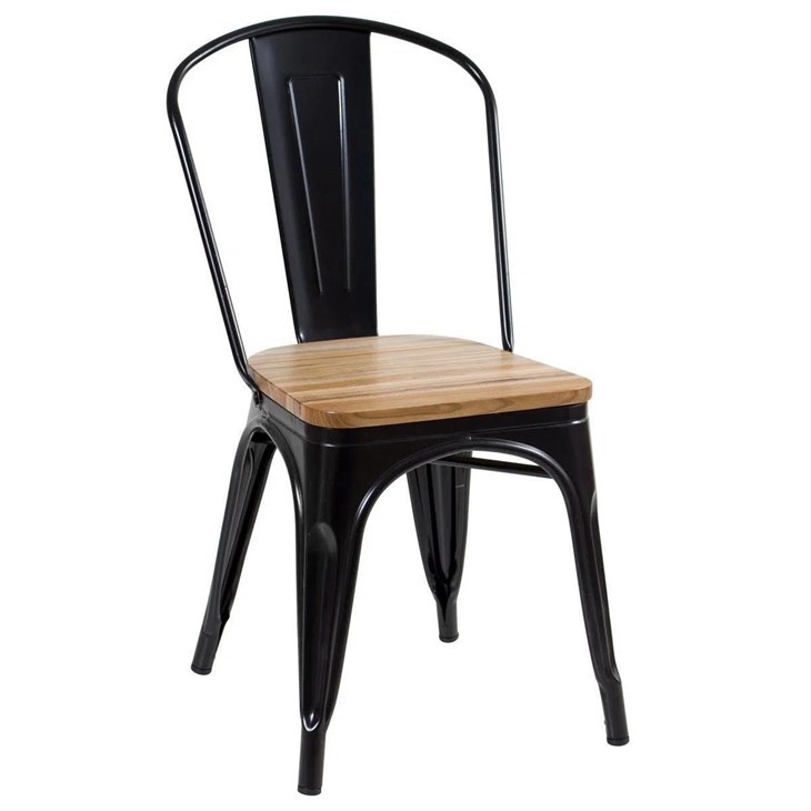 Tolix Chair Iron Painting Metal Chair Solid Wood Top price