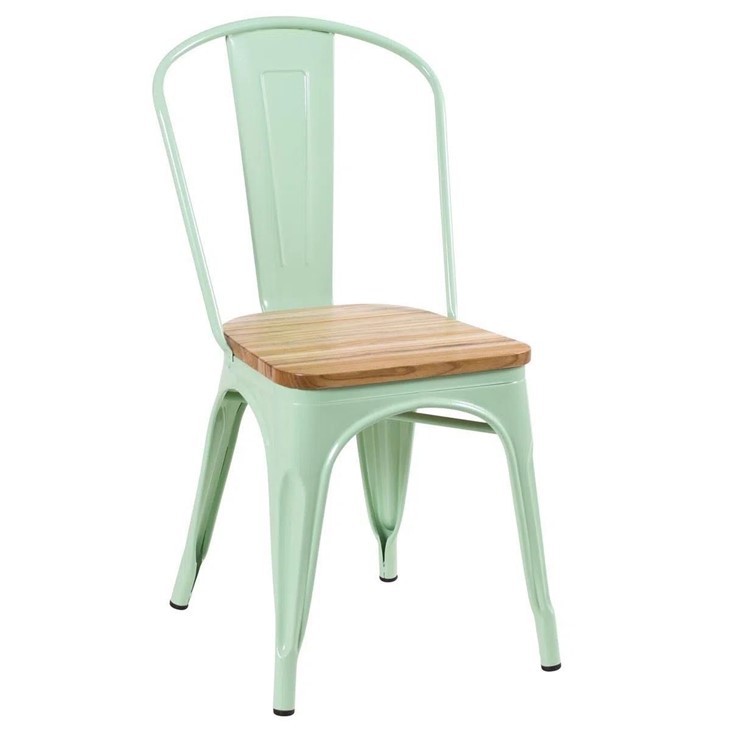 Tolix Chair Iron Painting Metal Chair Solid Wood Top high quality